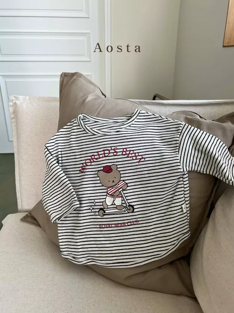 Aosta - Korean Children Fashion - #kidzfashiontrend - Royal Bear Kick Board Tee - 11