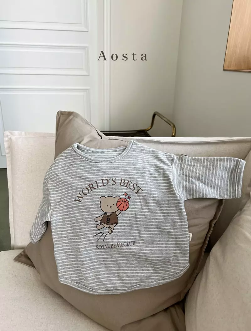 Aosta - Korean Children Fashion - #kidzfashiontrend - Royal Bear Basketball Tee - 10