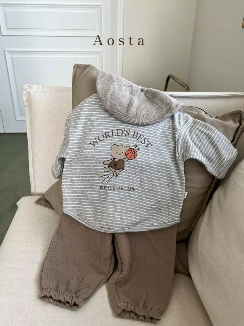 Aosta - Korean Children Fashion - #littlefashionista - Royal Bear Basketball Tee - 12