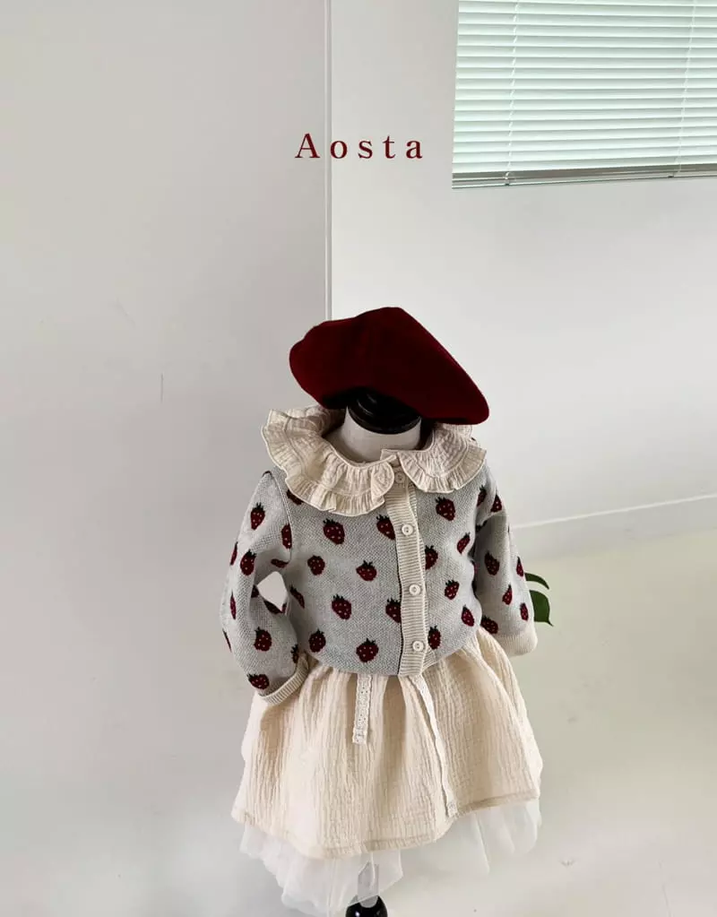Aosta - Korean Children Fashion - #littlefashionista - Strawberry Knit Cardigan - 8
