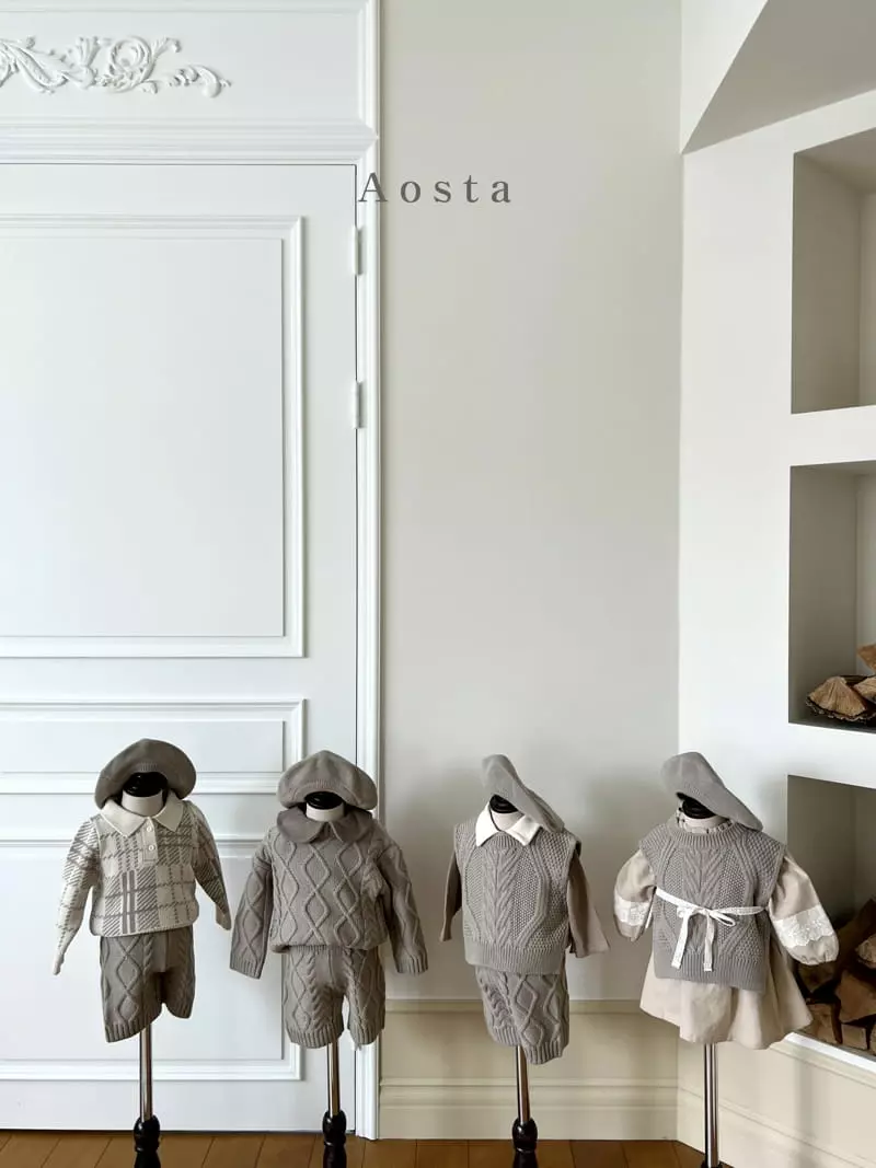 Aosta - Korean Children Fashion - #magicofchildhood - Waffle Collar Tee - 8