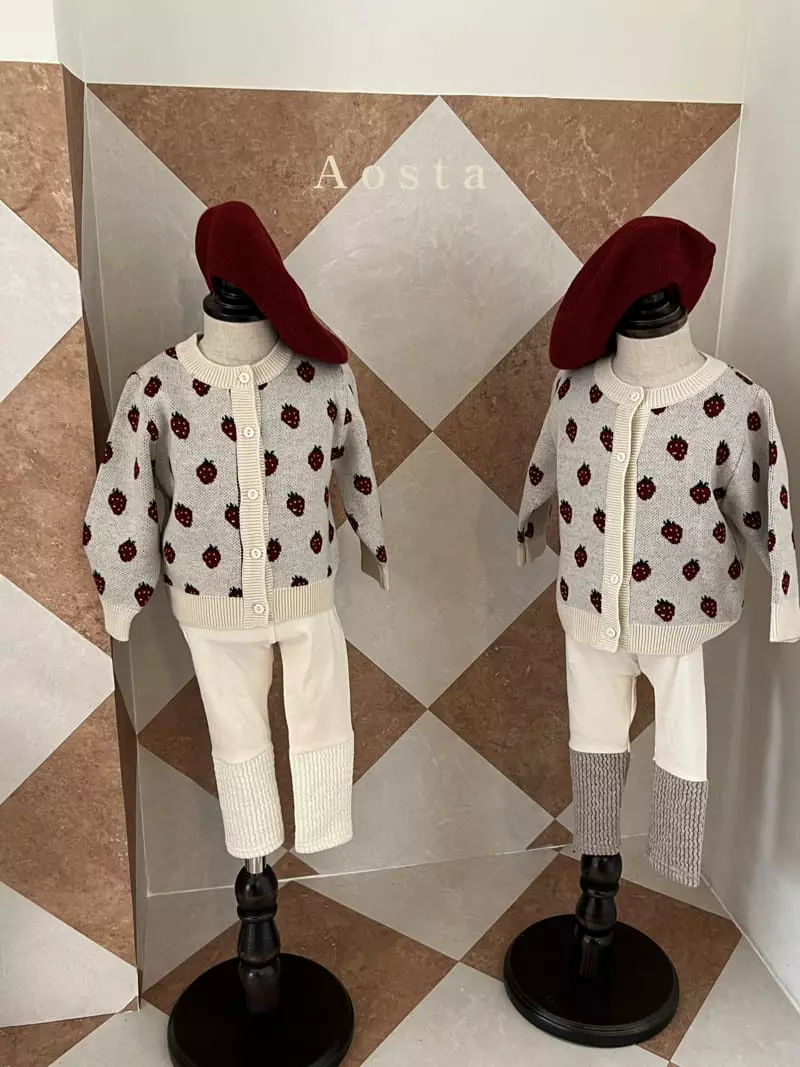 Aosta - Korean Children Fashion - #magicofchildhood - Strawberry Knit Cardigan - 9