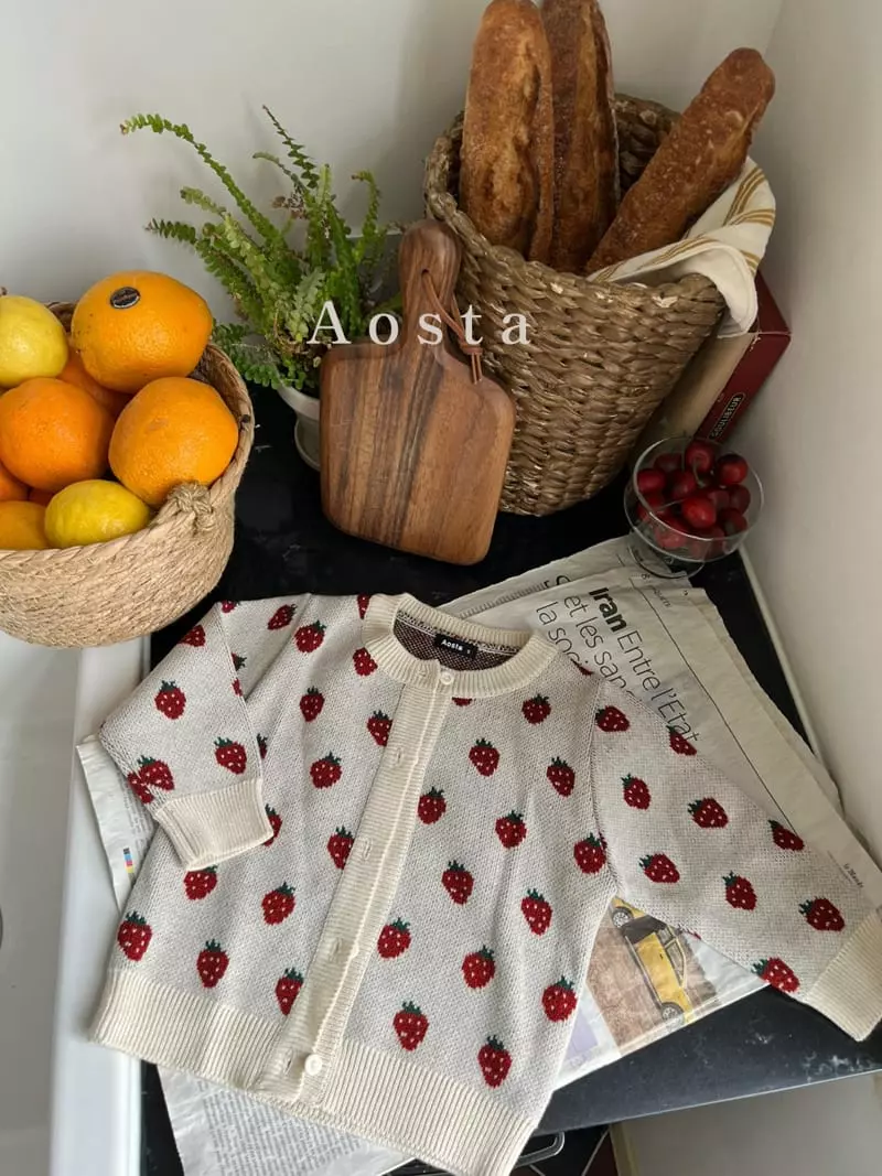 Aosta - Korean Children Fashion - #prettylittlegirls - Strawberry Knit Cardigan - 11