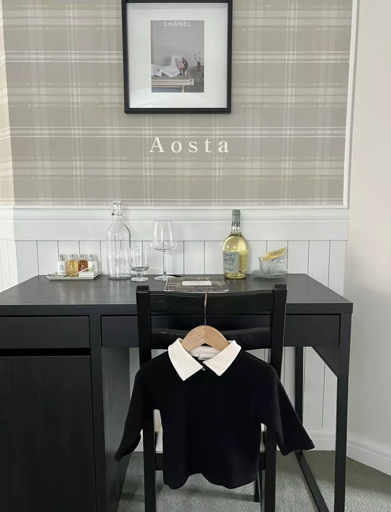 Aosta - Korean Children Fashion - #toddlerclothing - Waffle Collar Tee - 12