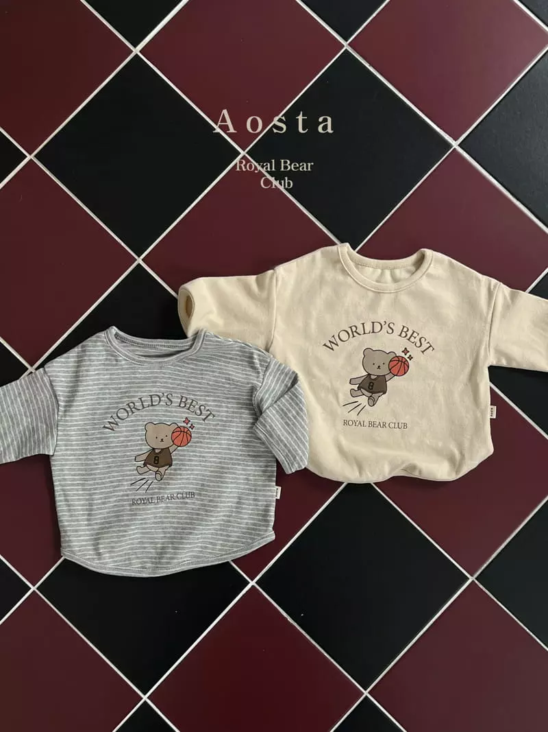 Aosta - Korean Children Fashion - #toddlerclothing - Royal Bear Basketball Tee