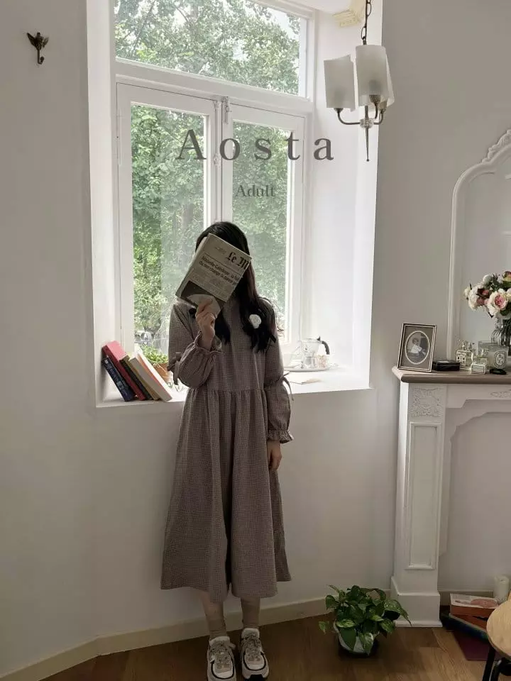 Aosta - Korean Women Fashion - #momslook - Mom Ribbon One-piece - 8