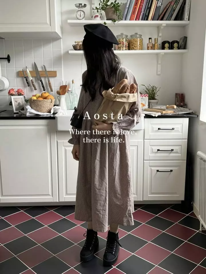 Aosta - Korean Women Fashion - #restrostyle - Mom Ribbon One-piece