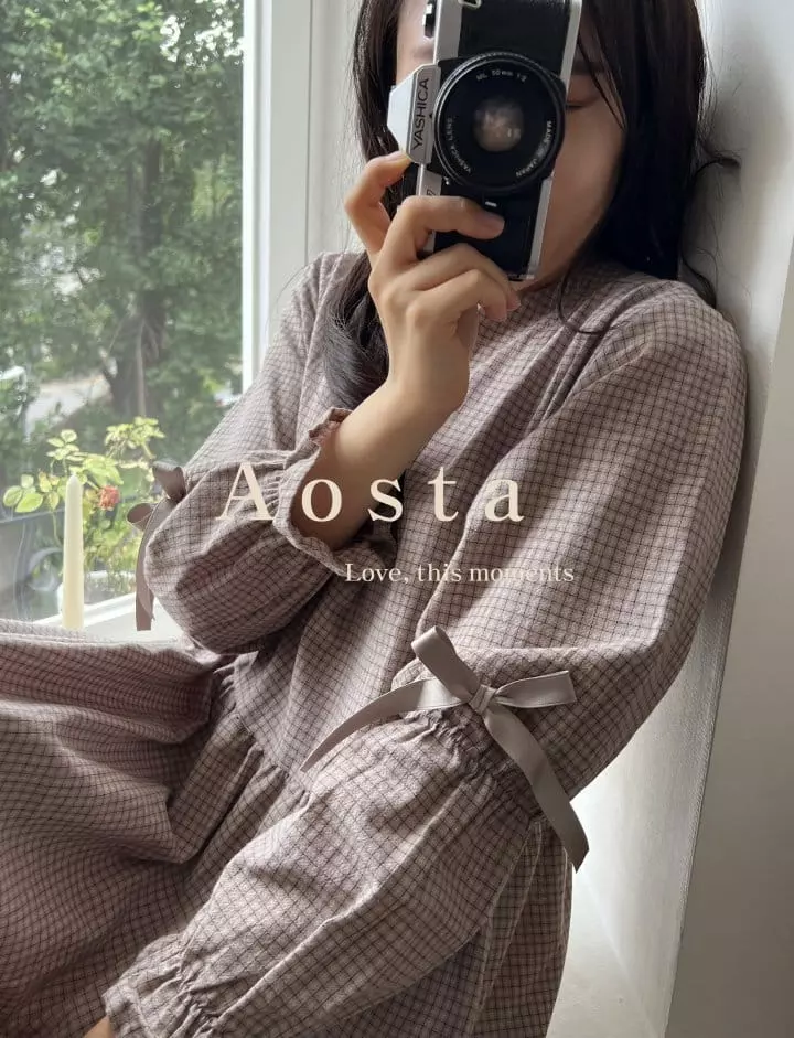 Aosta - Korean Women Fashion - #shopsmall - Mom Ribbon One-piece - 4
