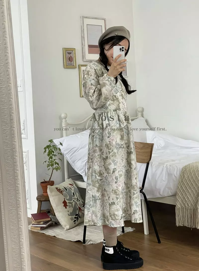 Aosta - Korean Women Fashion - #vintageinspired - Mom Rose One-piece - 6