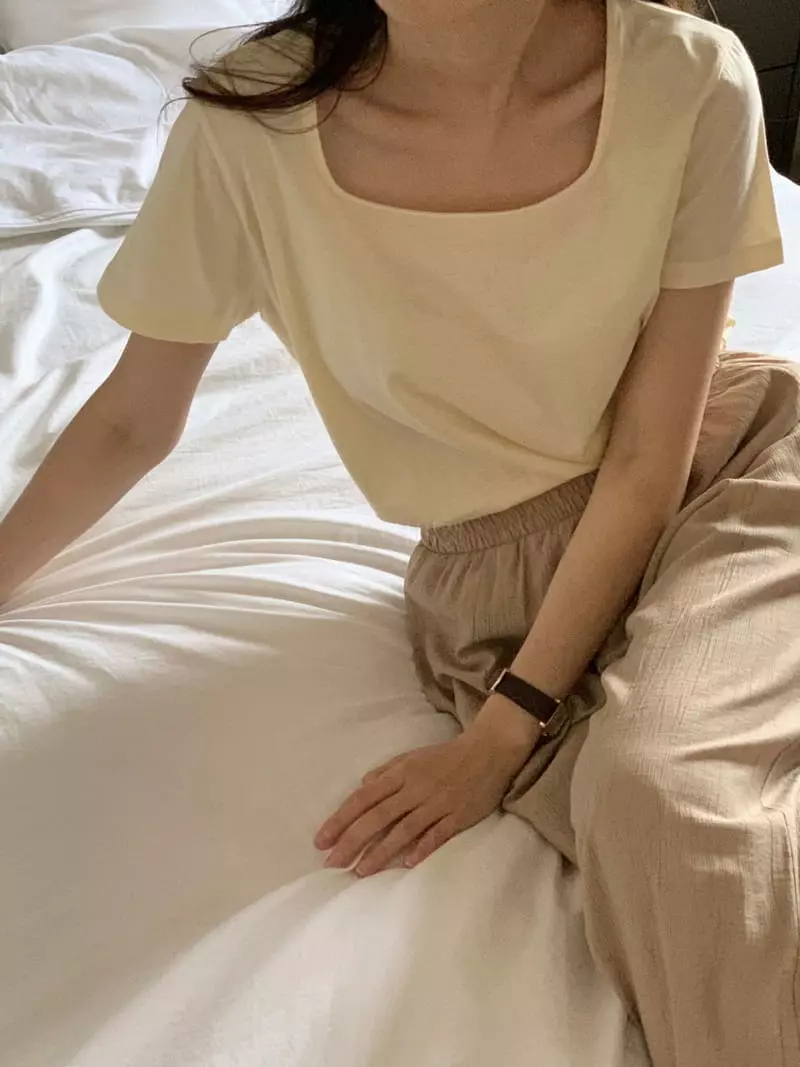 Baking Powder - Korean Women Fashion - #momslook - Clari Short Sleeves Tee - 2