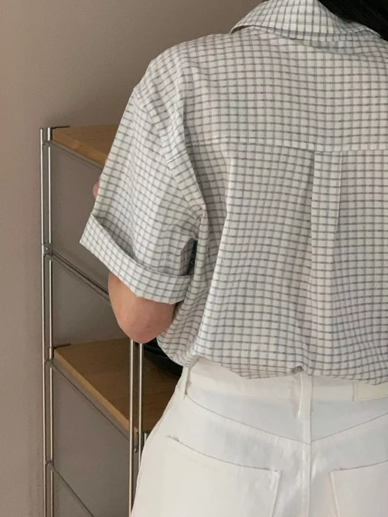 Baking Powder - Korean Women Fashion - #momslook - Yogurt Check Shirts - 3