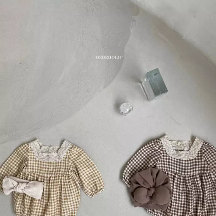 Bebe Holic - Korean Baby Fashion - #babyboutique - Dodo Check Bodysuit - 2