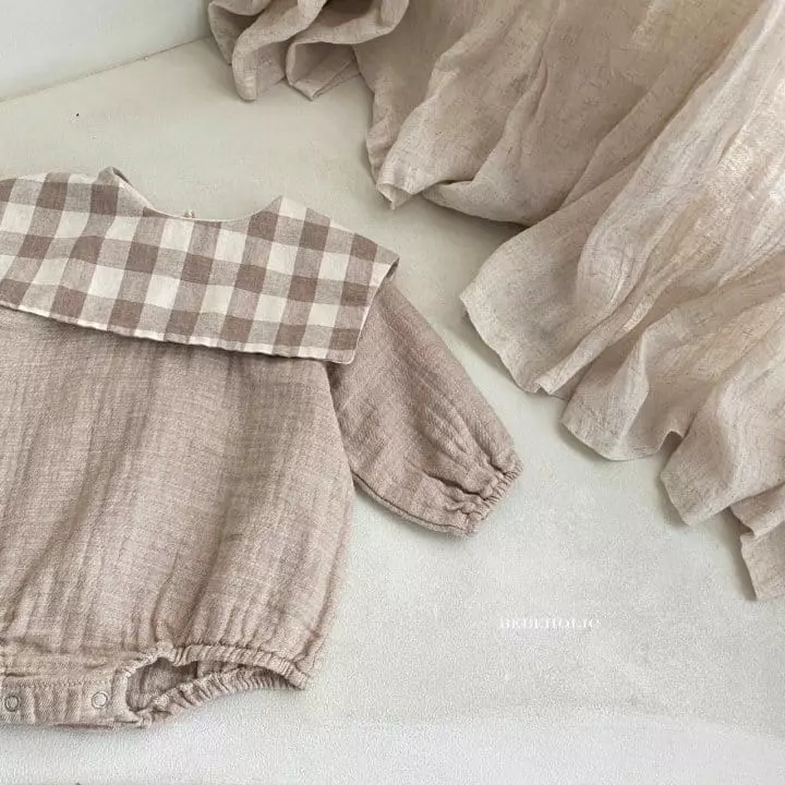 Bebe Holic - Korean Baby Fashion - #babyboutique - Check Collar Bodysuit - 12