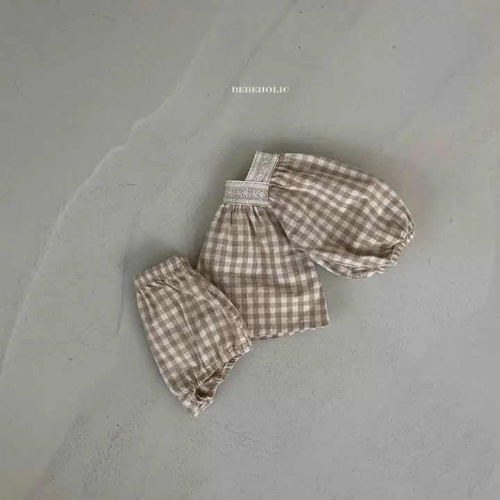 Bebe Holic - Korean Baby Fashion - #babyboutique - Bobo Check Top Bottom Set - 10
