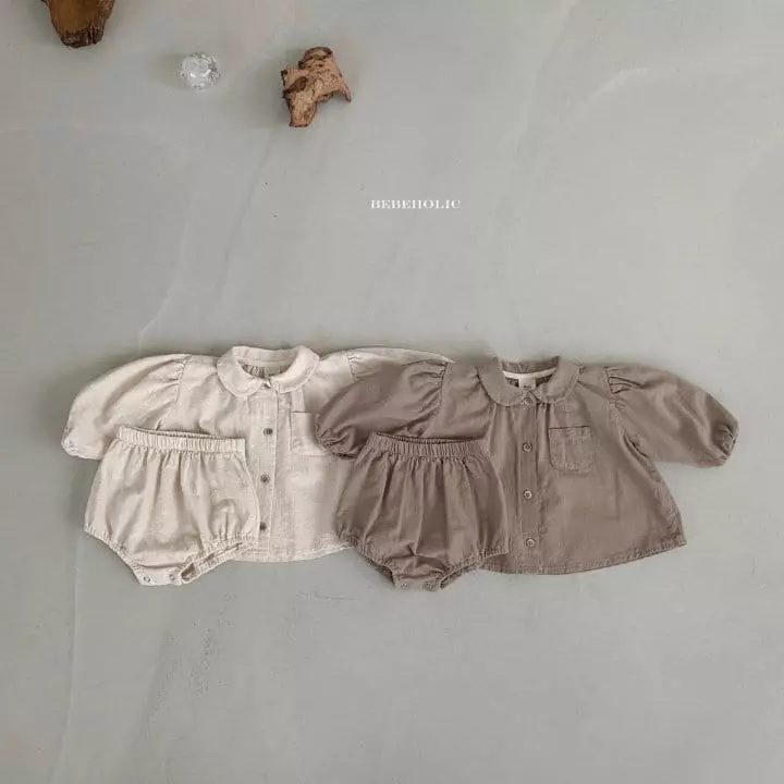 Bebe Holic - Korean Baby Fashion - #babyboutique - Circle Collar Top Bottom Set - 9