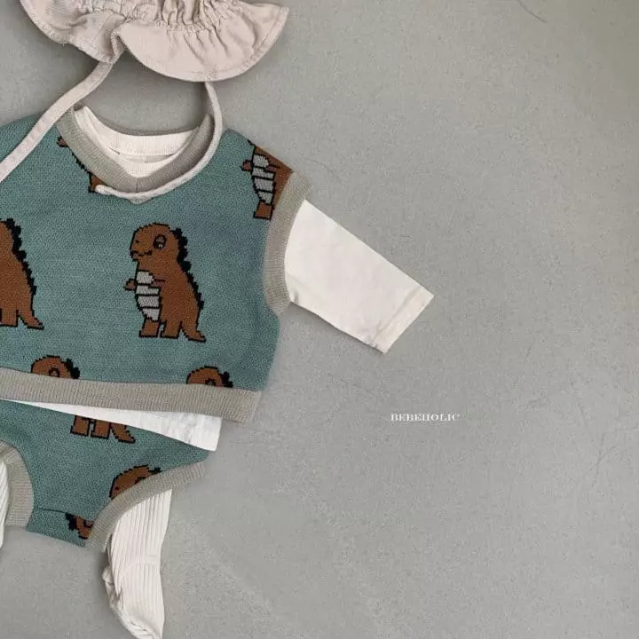 Bebe Holic - Korean Baby Fashion - #babyboutique - Knit Vest Top Bottom Set - 4