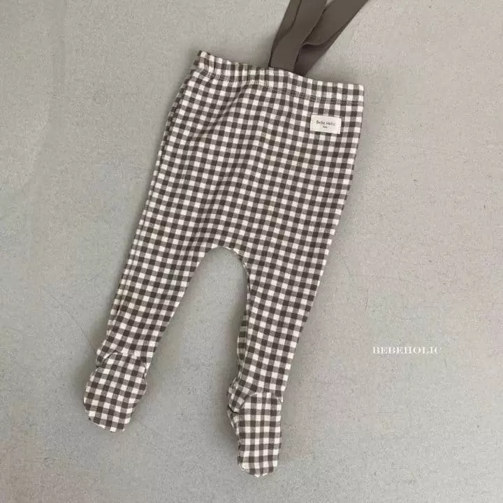 Bebe Holic - Korean Baby Fashion - #babyboutiqueclothing - Check Dungarees Leggings - 11