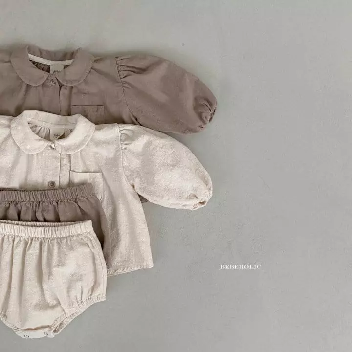 Bebe Holic - Korean Baby Fashion - #babyboutiqueclothing - Circle Collar Top Bottom Set - 10