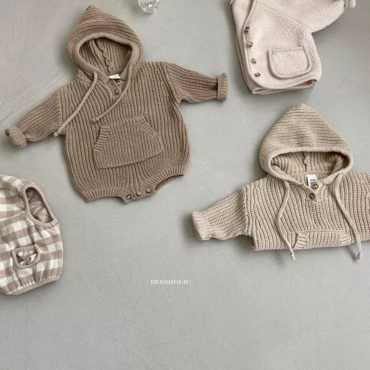 Bebe Holic - Korean Baby Fashion - #babyboutiqueclothing - Hoody Knit Bodysuit - 3
