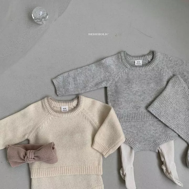 Bebe Holic - Korean Baby Fashion - #babyboutiqueclothing - Color Knit Top Bottom Set