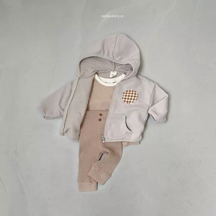Bebe Holic - Korean Baby Fashion - #babyclothing - Check Patch Hoody Zip-up - 5