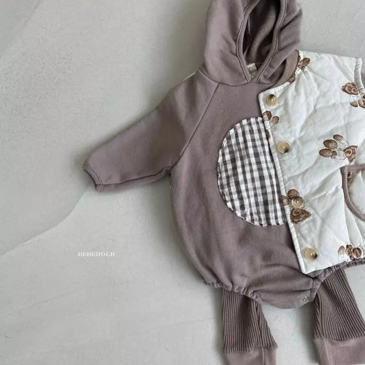 Bebe Holic - Korean Baby Fashion - #babyclothing - Check Circle Bodysuit - 7