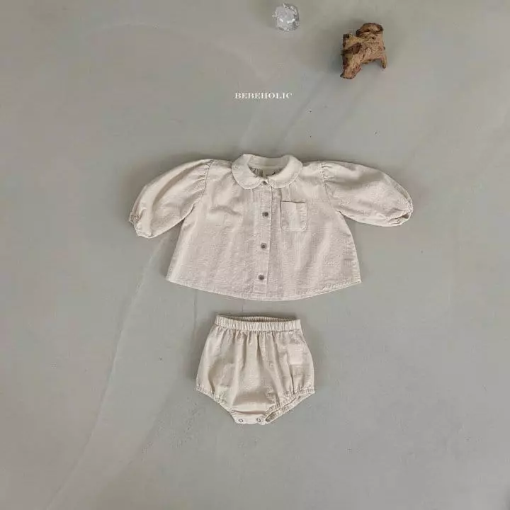Bebe Holic - Korean Baby Fashion - #babyclothing - Circle Collar Top Bottom Set - 11
