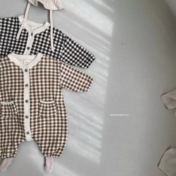 Bebe Holic - Korean Baby Fashion - #babyclothing - Check Bodysuit