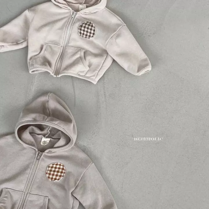 Bebe Holic - Korean Baby Fashion - #babyfever - Check Patch Hoody Zip-up - 7