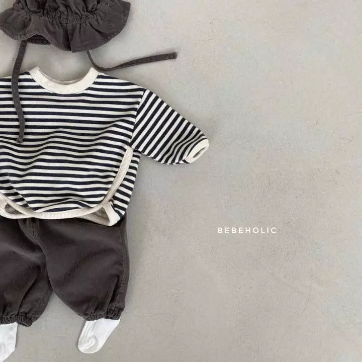 Bebe Holic - Korean Baby Fashion - #babyfever - Stripes Piping Tee - 5