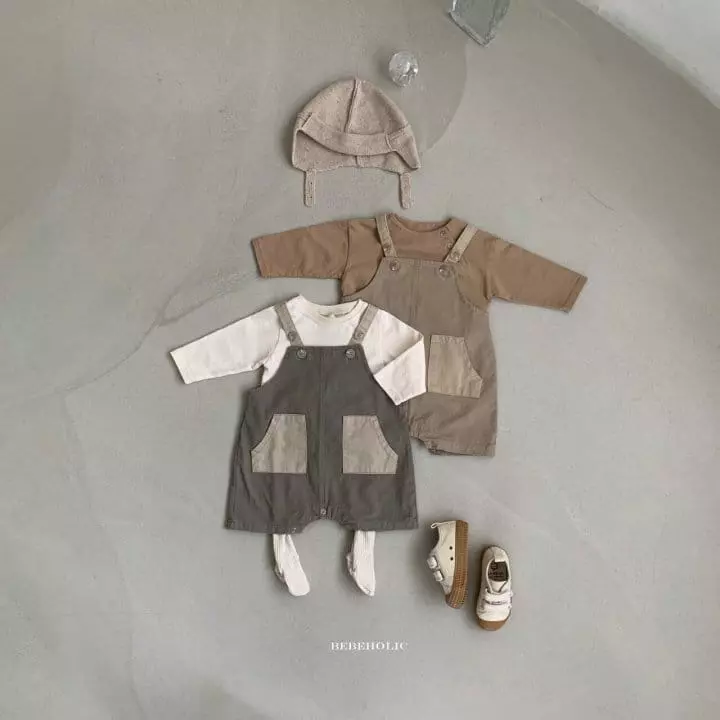 Bebe Holic - Korean Baby Fashion - #babyfever - Ton Ton Dungarees Bodysuit