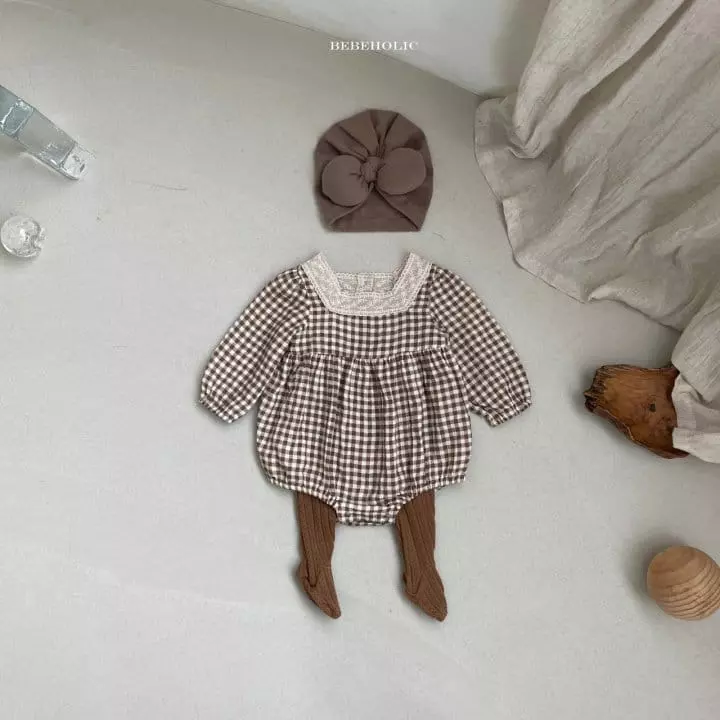 Bebe Holic - Korean Baby Fashion - #babyfever - Dodo Check Bodysuit - 6