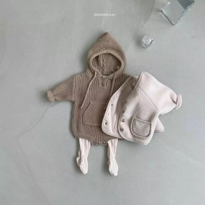 Bebe Holic - Korean Baby Fashion - #babyfever - Hoody Knit Bodysuit - 6