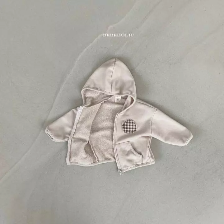 Bebe Holic - Korean Baby Fashion - #babygirlfashion - Check Patch Hoody Zip-up - 8