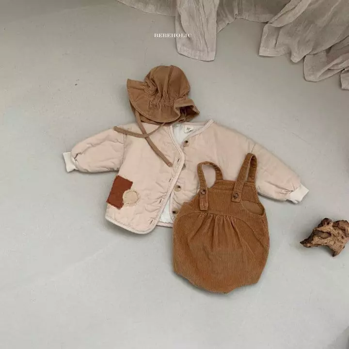 Bebe Holic - Korean Baby Fashion - #babyfever - Wrinkle Dungarees Bodysuit - 4