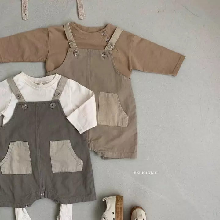 Bebe Holic - Korean Baby Fashion - #babygirlfashion - Ton Ton Dungarees Bodysuit - 2
