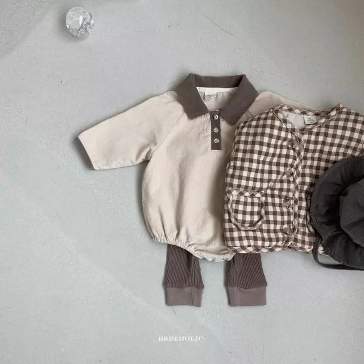 Bebe Holic - Korean Baby Fashion - #babygirlfashion - Dean Collar Shirt Bodysuit - 5