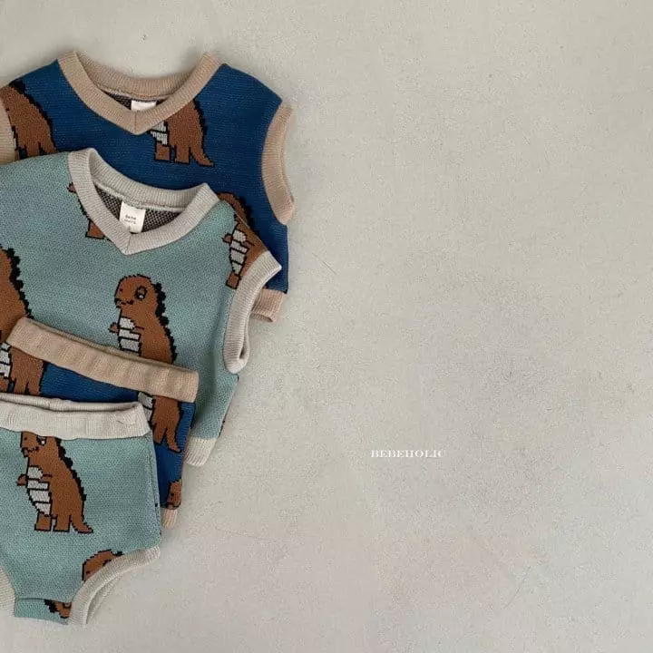 Bebe Holic - Korean Baby Fashion - #babygirlfashion - Knit Vest Top Bottom Set - 9