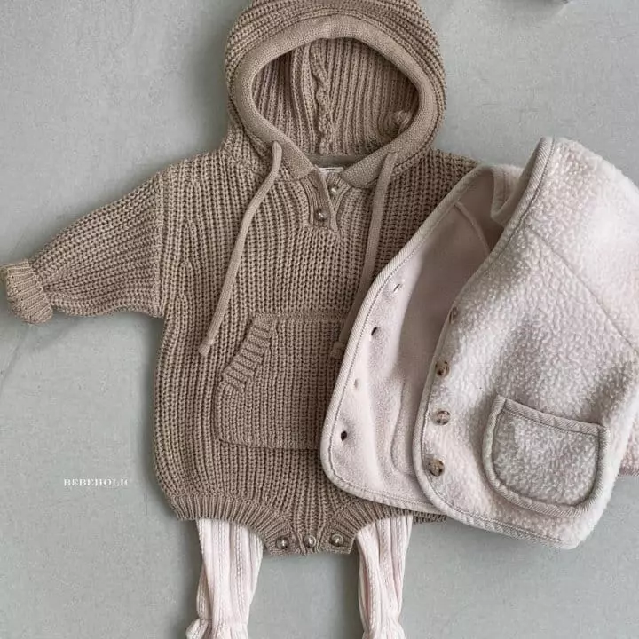 Bebe Holic - Korean Baby Fashion - #babygirlfashion - Hoody Knit Bodysuit - 7