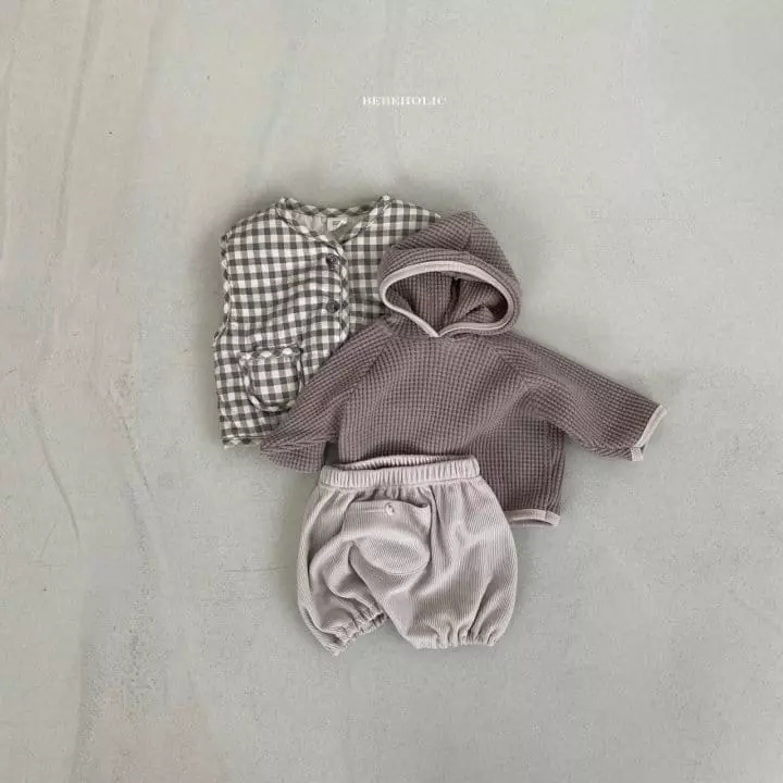 Bebe Holic - Korean Baby Fashion - #babylifestyle - Waffle Hoody Tee - 3
