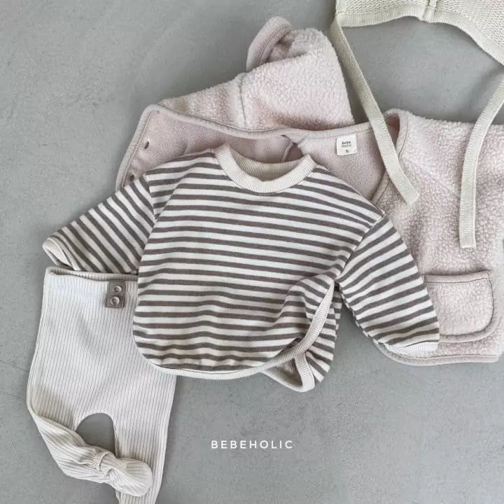 Bebe Holic - Korean Baby Fashion - #babylifestyle - Stripes Piping Tee - 7