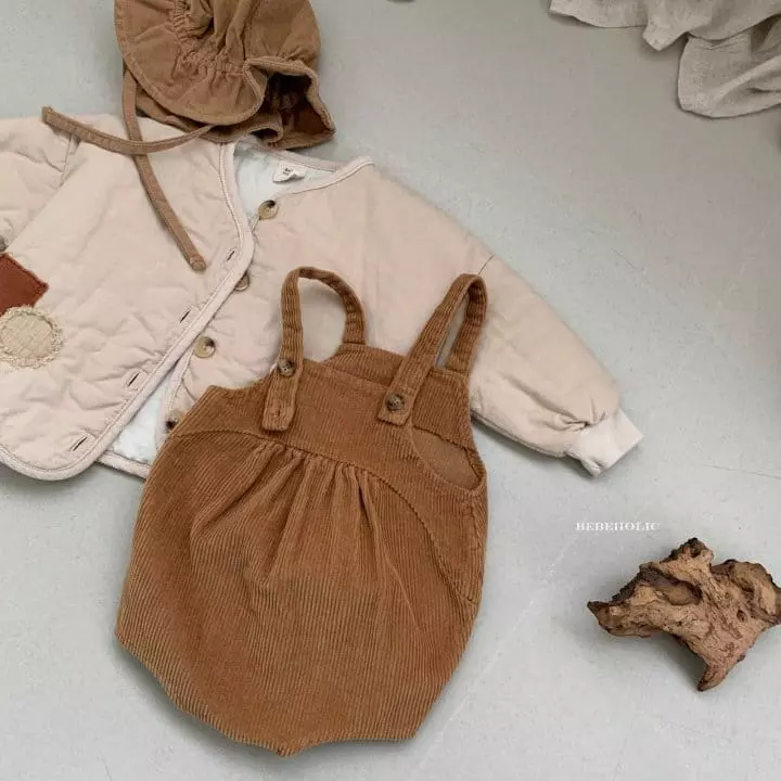 Bebe Holic - Korean Baby Fashion - #babylifestyle - Wrinkle Dungarees Bodysuit - 5