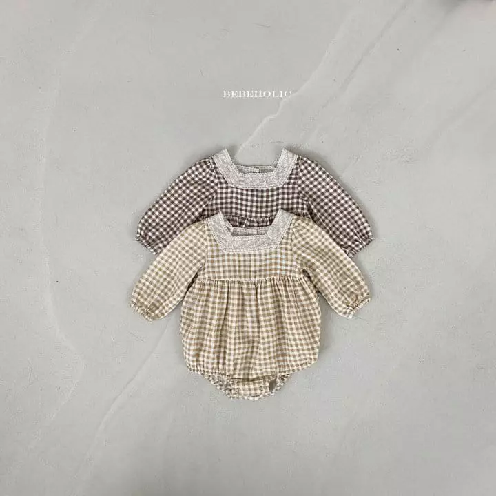 Bebe Holic - Korean Baby Fashion - #babylifestyle - Dodo Check Bodysuit - 8