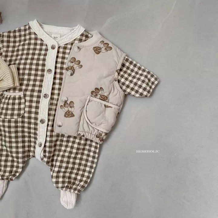 Bebe Holic - Korean Baby Fashion - #babylifestyle - Check Bodysuit - 5