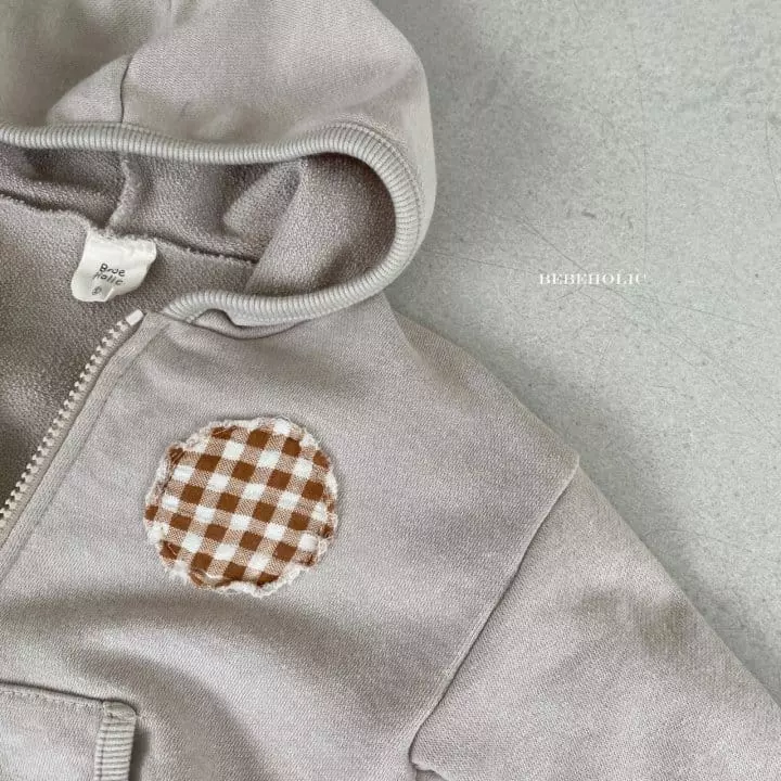 Bebe Holic - Korean Baby Fashion - #babyoninstagram - Check Patch Hoody Zip-up - 10