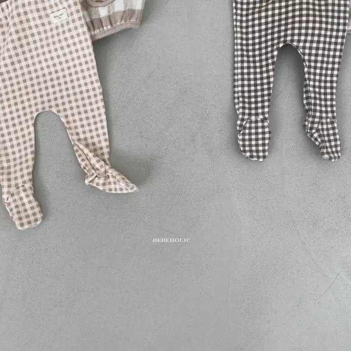 Bebe Holic - Korean Baby Fashion - #babyoninstagram - Check Dungarees Leggings - 2