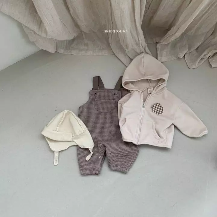 Bebe Holic - Korean Baby Fashion - #babyoninstagram - Waffle Dungarees Bodysuit - 5