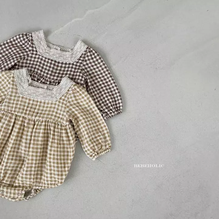 Bebe Holic - Korean Baby Fashion - #babyoninstagram - Dodo Check Bodysuit - 9