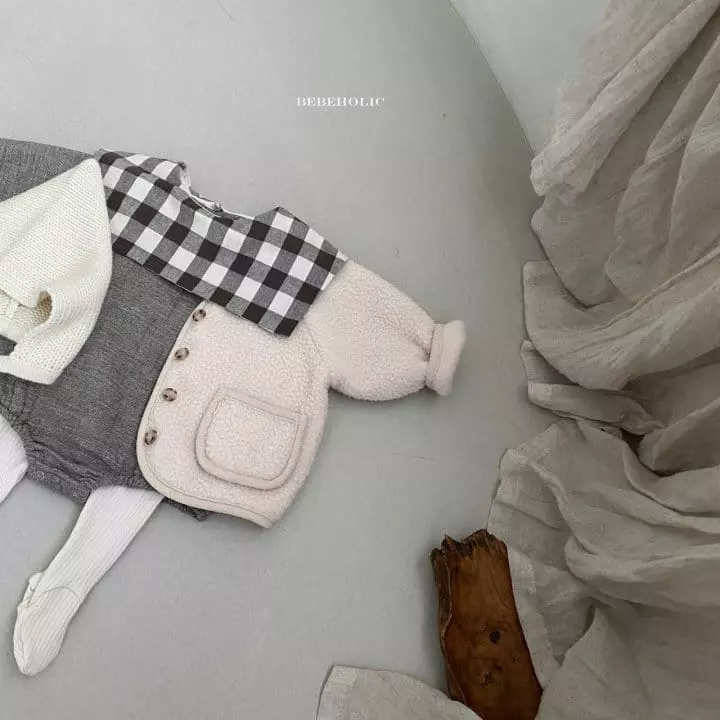 Bebe Holic - Korean Baby Fashion - #babyoninstagram - Check Collar Bodysuit - 5