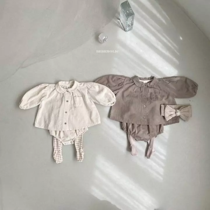 Bebe Holic - Korean Baby Fashion - #babyoninstagram - Circle Collar Top Bottom Set